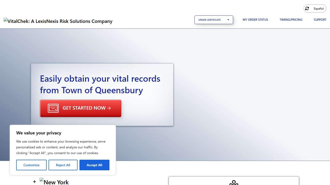 Town of Queensbury (NY) | Order Certificates - VitalChek